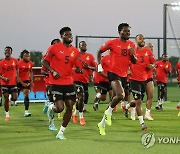 한국과의 조별리그 2차전 준비하는 가나 대표팀