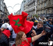 벨기에 거주 모로코인들, 축구 승리 후 환호