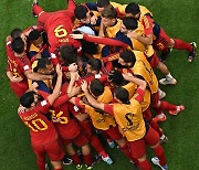 [월드컵] 모라타 선제골에 환호하는 스페인 대표팀