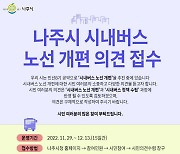 나주시, 내달 13일까지 ‘시내버스 노선 개편’ 의견 접수