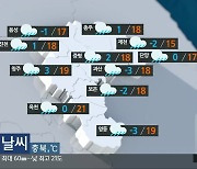 [날씨] 충북 내일까지 최대 60mm 비…낮 최고 21도