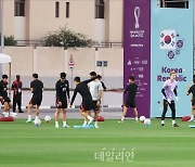 '포르투갈전 승리를 위해!' 훈련중인 한국 축구대표팀