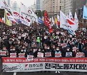 민주노총 파업지속 예고…정부 압박수위 고조