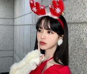 노정의, 빨간 옷+루돌프 머리띠…"웬 꽃사슴이?"