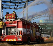 인천공항, 5조 투입 4단계 건설현장서 화재사고 합동대응훈련