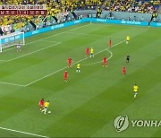 북한TV, 한국-브라질전 현대차광고판 무편집