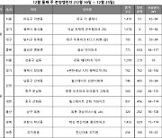 12월 셋째 주, 전국 12곳 청약 접수…수도권 정비사업 단지 포함