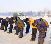 금수산태양궁전 참배하는 북한 주민들