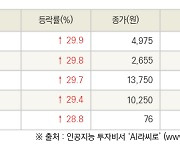 [fnRASSI]오늘의 상한가, 카이노스메드 29.9% ↑