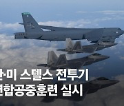 美 B-52H·F-22 출격…한·미 스텔스 전투기 연합공중훈련