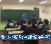 강원, 내신 1등급 못 받는 고등학교 20곳…전국 2번째 많아