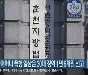 70대 어머니 폭행 일삼은 30대 징역 1년 6개월 선고