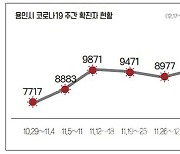 용인시 코로나19 확진자 증가세... 16주 만에 최다