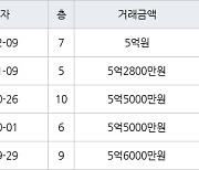 성남 정자동 정자한솔마을주공4차 35㎡ 5억원에 거래