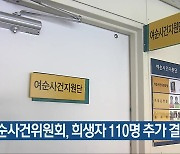 여순사건위원회, 희생자 110명 추가 결정