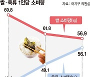 "한국인 밥심으로 산다" 옛말? 1인당 쌀 소비량, 고기에 역전 눈앞