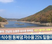 광주 식수원 동복댐 저수율 25% 밑돌아