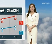 [날씨] 제주 내일 오늘보다 온화…큰 일교차 주의