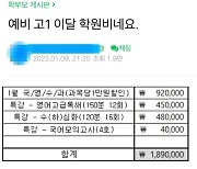 예비 고1 학원비 '월 200만원' 하소연에…학부모들 "나름 선방했다"