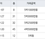 인천 송도동 더샵센트럴시티아파트 59㎡ 5억1000만원에 거래