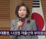 윤 대통령, 나경원 저출산위 부위원장 해임