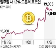 비트코인 모처럼 상승…1주일 새 12% 올랐다