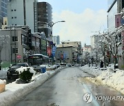 제설작업 마무리된 속초 시내