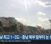 대전·세종·충남 낮 최고 1~3도…충남 북부 밤부터 눈 1cm