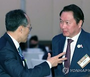 대화하는 추경호 부총리와 최태원 SK그룹 회장