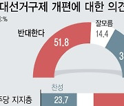 [그래픽] 국민 51.8% "중대선거구제 반대"… 33.8%는 "찬성"