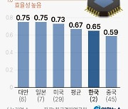 [그래픽] 주요국 반도체 효율성