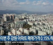 이번 주 강원 아파트 매매가격 0.15% 하락