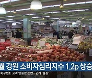 1월 강원 소비자심리지수 1.2p 상승