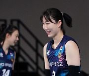 [Ms포토] 박정아 '즐거운 연습경기'