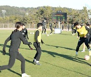 울산에서 훈련하는 여자축구대표팀 선수들