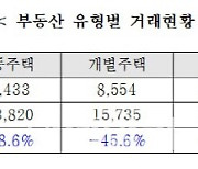 지난해 경기도 부동산거래 46.6%↓.. 아파트거래 58.6%↓