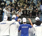 [Ms포토] 대한민국 테니스 대표팀 '데이비스컵 １６강 진출'