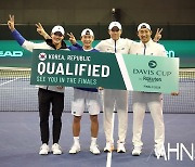 [Ms포토] 대한민국 테니스 대표팀 '우리가 주인공'