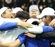 한국, 데이비스컵 2년 연속 16강 쾌거…벨기에에 3-2 대역전승