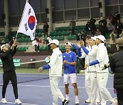 한국 남자테니스, 벨기에에 대역전승 데이비스컵 2년 연속 16강 진출