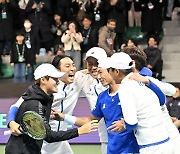 남자테니스대표팀,'0-2에서 3-2로 대역전 드라마' [사진]