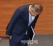 [포토]고개숙인 이상민 장관, '야3당 탄핵소추안 공동 발의'