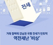 [오늘의 그래픽]거래 절벽에 강남권 국평 전세가 반토막…역전세난 '비상'