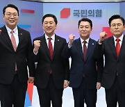 김기현 "당 지켜왔다", 안철수 "총선 승리 후 사퇴"