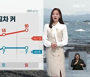 [날씨] 제주 주말 온화해…중산간 이상 일교차 10도↑