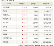 [fnRASSI]장마감, 코스닥 상승 종목(석경에이티 30.0% ↑)