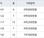 성남 정자동 정자한솔마을주공4차 42㎡ 6억5000만원에 거래