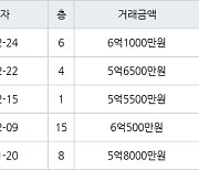 성남 정자동 정자한솔마을주공6차 39㎡ 6억1000만원에 거래