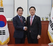 박경귀 아산시장, 김기현 대표 면담…경찰병원 예타 면제 건의