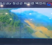 정선군 백전리 인근 야산 산불발생…헬기 4대 동원 진화중